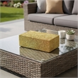 Suzie Decorative Box with Lid and Storage- Gold Textured Resin 12 Inch