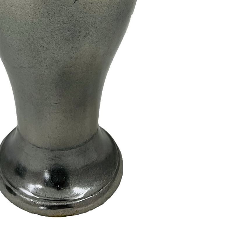 Anila Traditional Temple Jar with Dome Lid- Black Chrome Metal 21 Inch