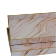 Hamza Rectangular Tray- Set of 2- Pink-Gold Marble Finish Polyurethane