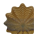 Modern Vase with Wavy Sculptural Design- Brown Textured Ceramic 12 Inch