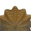 Modern Vase with Wavy Sculptural Design- Brown Textured Ceramic 12 Inch