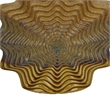 Modern Vase with Wavy Sculptural Design- Brown Textured Ceramic 12 Inch