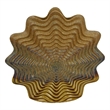 Modern Vase with Wavy Sculptural Design- Brown Textured Ceramic 12 Inch