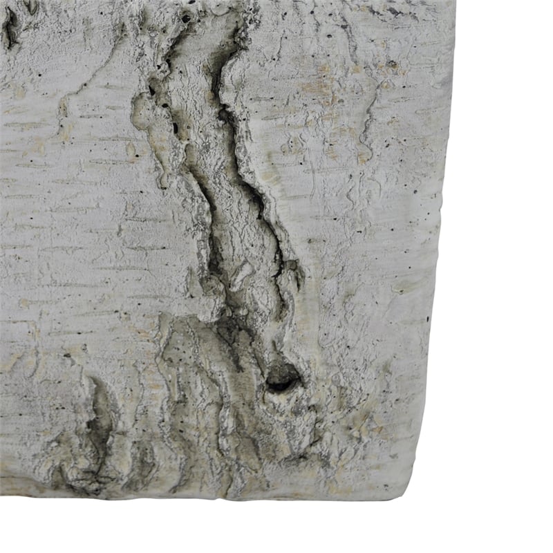 Outdoor Decorative Planter- Faux Bois Textured Terracotta- 7 Inch Gray