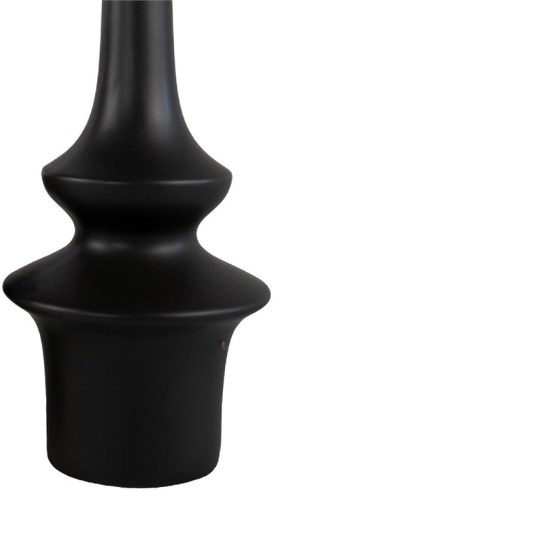 Fea Decorative Flower Vase- Narrow Mouth- Turned Black Ceramic- 17 Inch