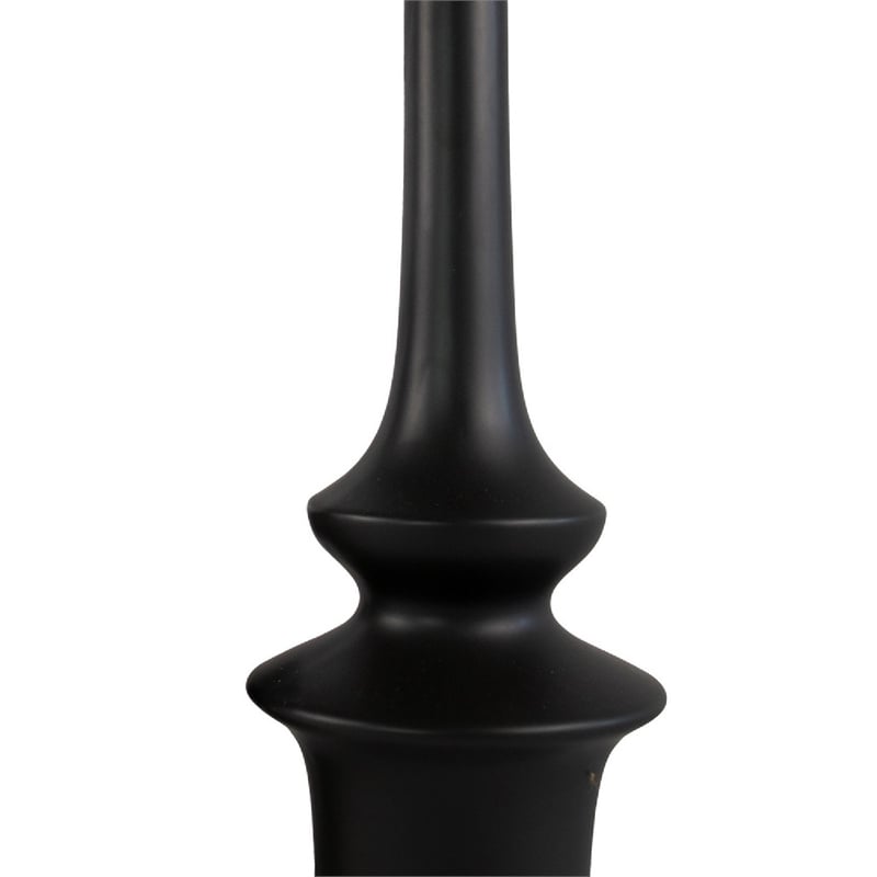 Fea Decorative Flower Vase- Narrow Mouth- Turned Black Ceramic- 17 Inch