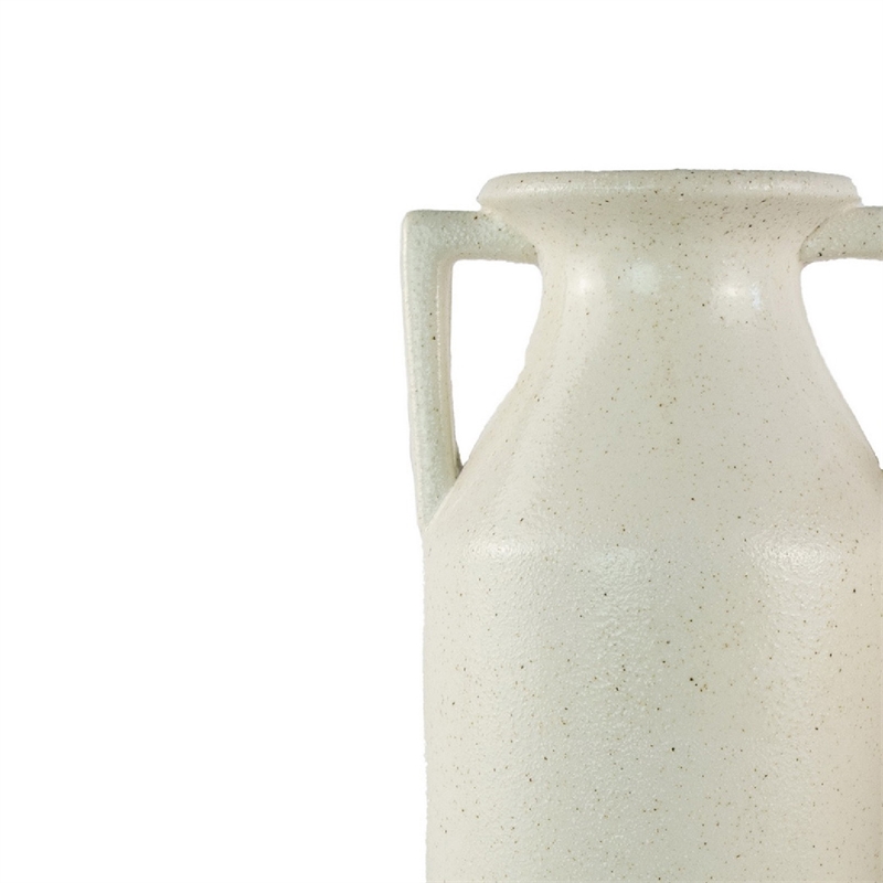 Decorative Flower Vase- Farmhouse Milk Jug Style- 17 Inch White Ceramic