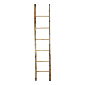 Natural Bamboo Ladder- Decorative and Utility Leaning Rack- 86 Inch Brown