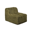 Appi Modular Armless Chair- Compressed Foam Fill Olive Green Faux Fur