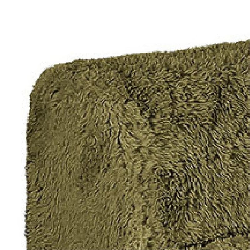 Appi Modular Armless Chair- Compressed Foam Fill Olive Green Faux Fur