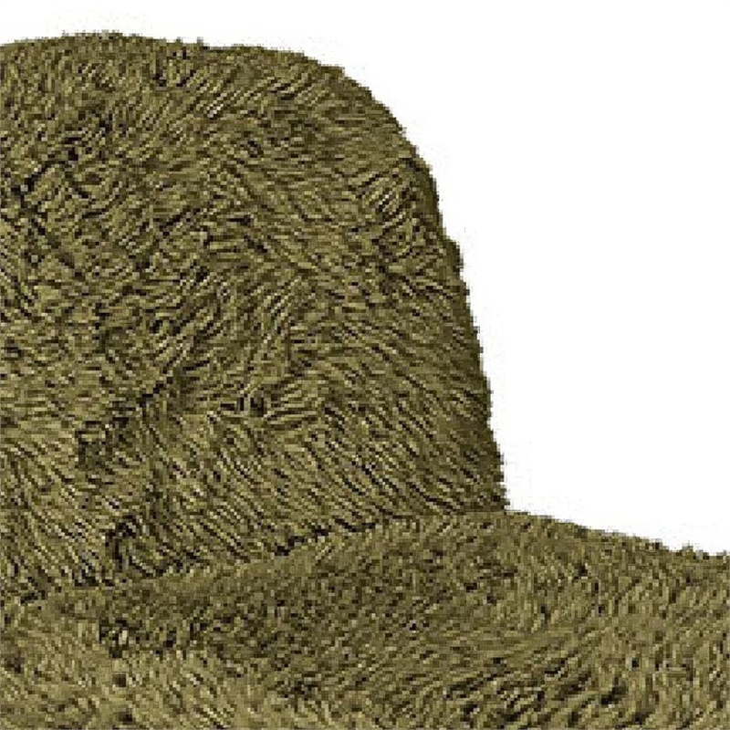 Appi Modular Armless Chair- Compressed Foam Fill Olive Green Faux Fur