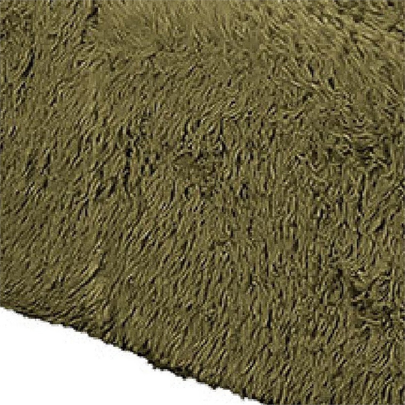 Appi Modular Armless Chair- Compressed Foam Fill Olive Green Faux Fur