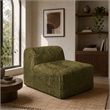 Appi Modular Armless Chair- Compressed Foam Fill Olive Green Faux Fur