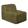 Appi Modular Armless Chair- Compressed Foam Fill Olive Green Faux Fur