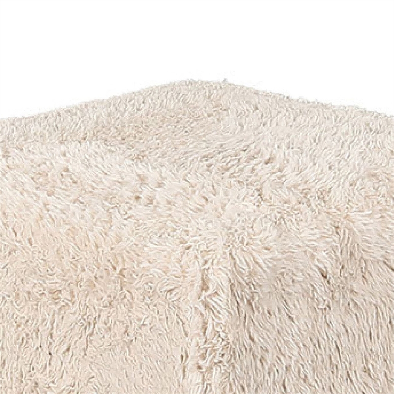 Appi Modular Square Ottoman- Compressed Foam- Sand Beige Faux Fur 27 Inch