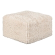 Appi Modular Square Ottoman- Compressed Foam- Sand Beige Faux Fur 27 Inch