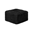 Appi Modular Square Ottoman- Compressed Foam- Black Faux Fur 27 Inch