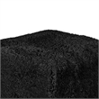 Appi Modular Square Ottoman- Compressed Foam- Black Faux Fur 27 Inch