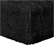 Appi Modular Square Ottoman- Compressed Foam- Black Faux Fur 27 Inch