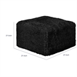 Appi Modular Square Ottoman- Compressed Foam- Black Faux Fur 27 Inch