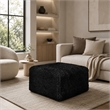Appi Modular Square Ottoman- Compressed Foam- Black Faux Fur 27 Inch