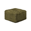 Appi Modular Square Ottoman- Compressed Foam- Olive Green Faux Fur 27 Inch