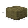 Appi Modular Square Ottoman- Compressed Foam- Olive Green Faux Fur 27 Inch