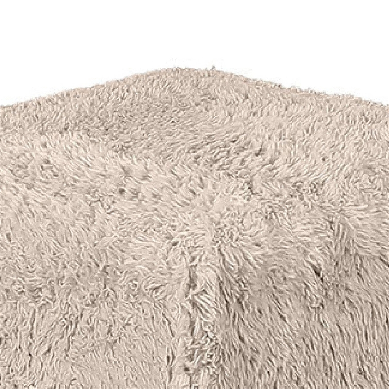 Appi Modular Square Ottoman- Compressed Foam- Taupe Brown Faux Fur 27 Inch
