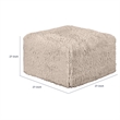 Appi Modular Square Ottoman- Compressed Foam- Taupe Brown Faux Fur 27 Inch