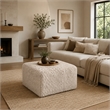 Appi Modular Square Ottoman- Compressed Foam- Taupe Brown Faux Fur 27 Inch