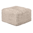 Appi Modular Square Ottoman- Compressed Foam- Taupe Brown Faux Fur 27 Inch