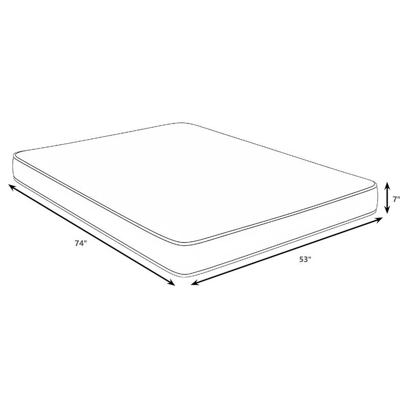 Nyon Full Mattress- Quilted Foam- Tight Top- White Bamboo Cover 7 Inch
