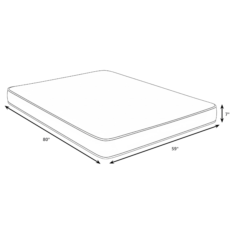 Nyon Queen Mattress- Quilted Foam- Tight Top- White Bamboo Cover 7 Inch