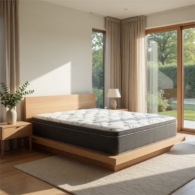 Somy Full Mattress- Pillow Top- Memory Foam- White Bamboo Cover 13 Inch