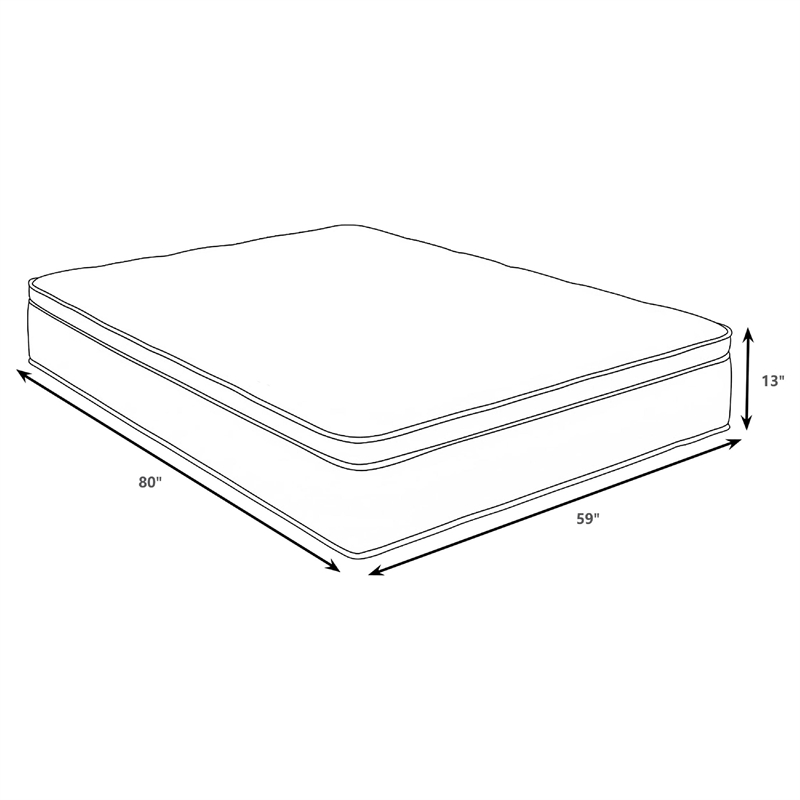 Somy Queen Mattress- Pillow Top- Memory Foam- White Bamboo Cover 13 Inch