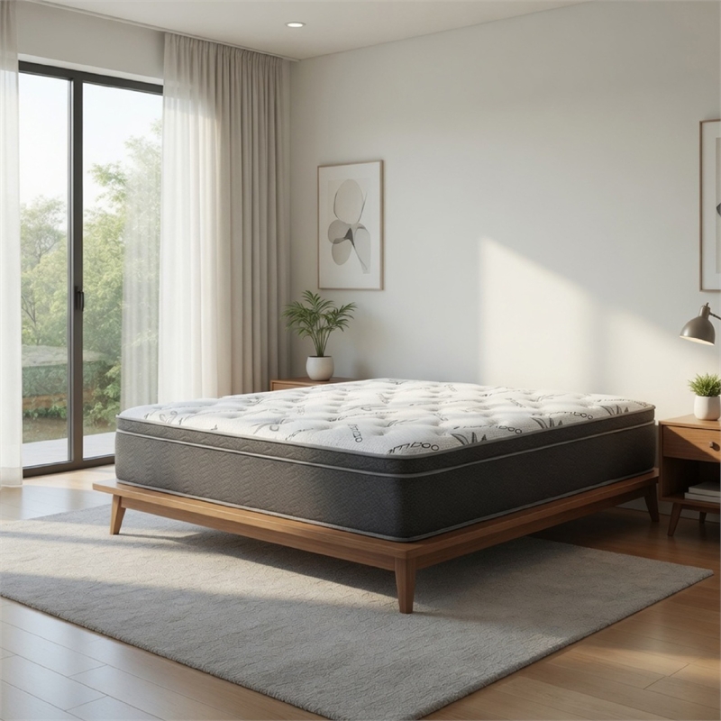 Somy Queen Mattress- Pillow Top- Memory Foam- White Bamboo Cover 13 Inch