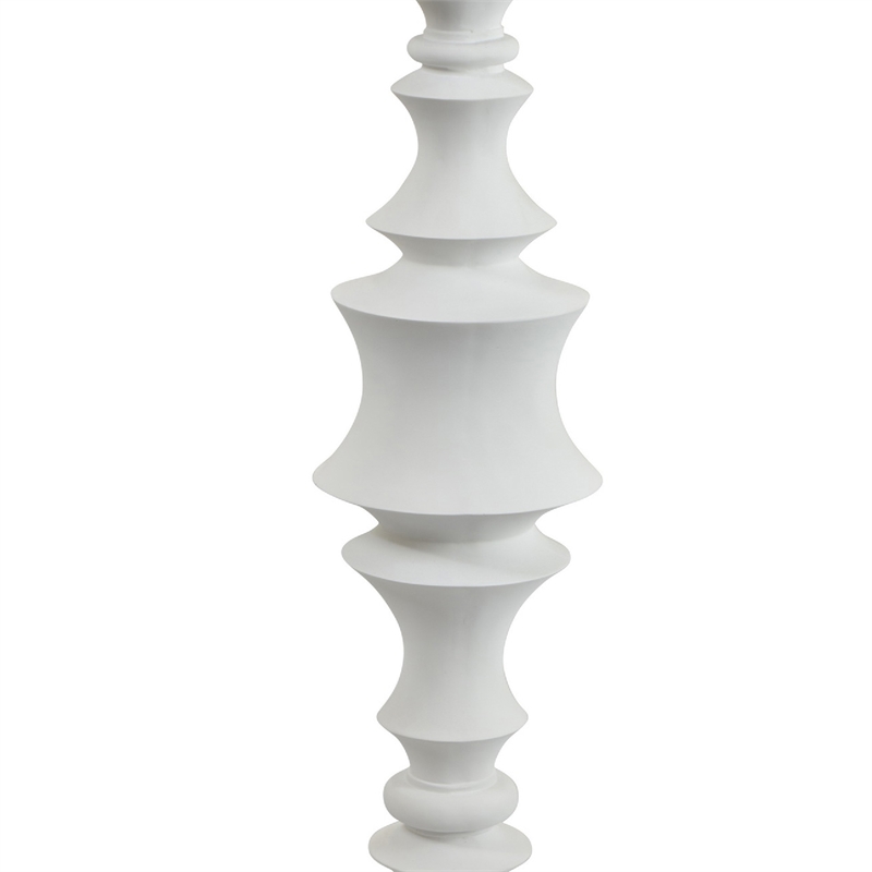 Tabletop Decor Candle Holder-Tiered Baluster Style-White Resin-18 Inch