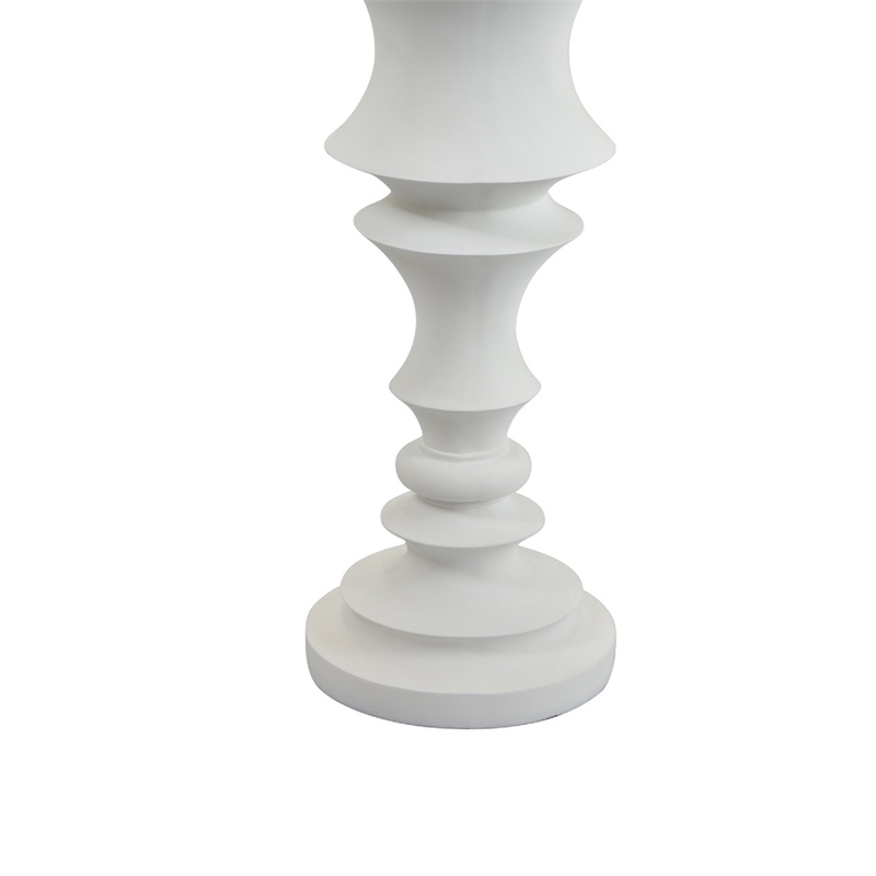 Tabletop Decor Candle Holder-Tiered Baluster Style-White Resin-18 Inch