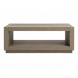 Dane Coffee Table- 48 Inch Cubic- Open Shelf- Natural Oak Gray Finish
