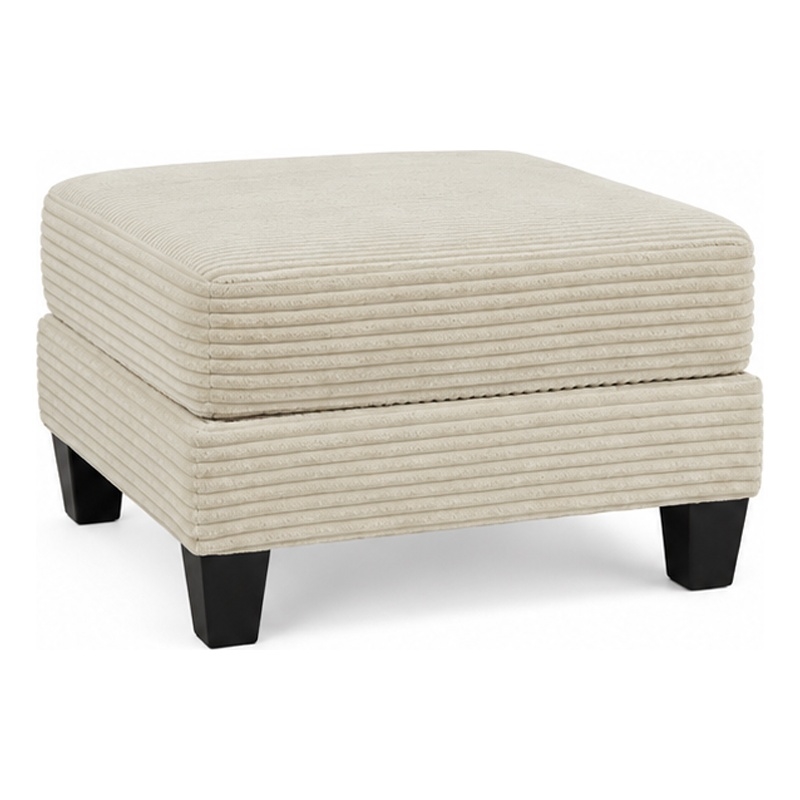 Mysi Storage Ottoman- Beige Wide Wale Corduroy Upholstery- 31 Inch