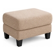 Cysa Storage Ottoman- Beige Boucle Upholstery- Brown Legs- 31 Inch
