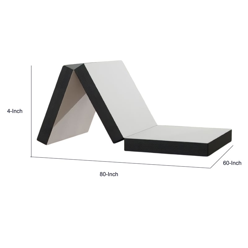 Lesa Queen Size Mattress Topper- Gel Infused Trifold Memory Foam- 4 Inch