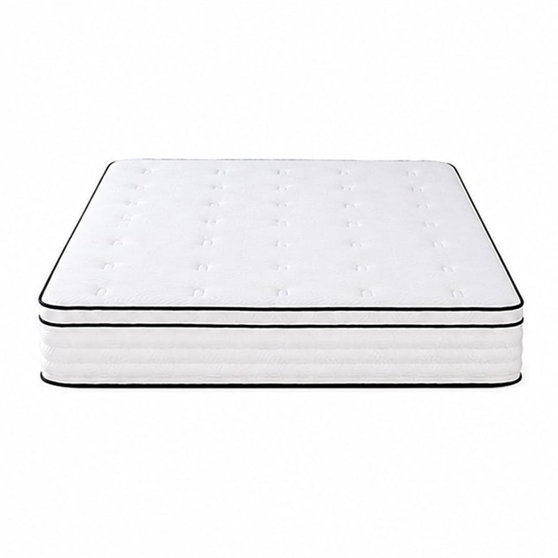 Mysa Queen Size Euro Top Mattress- Pocket Coil Springs- 12 Inch White