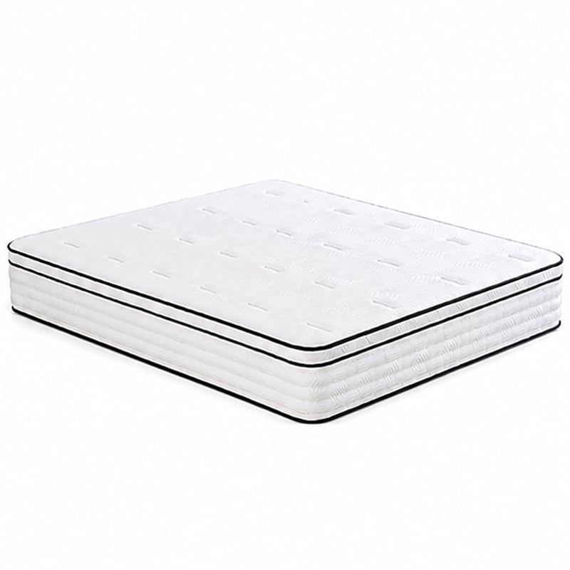 Mysa Queen Size Euro Top Mattress- Pocket Coil Springs- 12 Inch White