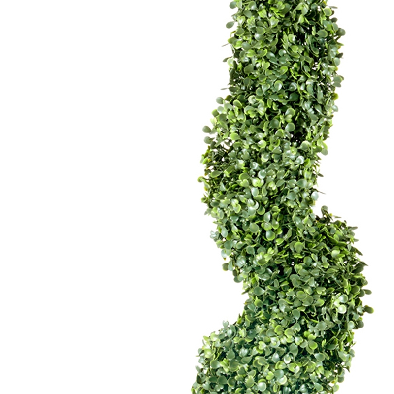 Mila Spiral Boxwood Topiary Plant- Set of 2- Lifelike 48 Inch