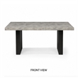 Seba Dining Table- Cement 3D Paper Veneer Top- Panel Legs- Black 72 Inch