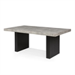 Seba Dining Table- Cement 3D Paper Veneer Top- Panel Legs- Black 72 Inch