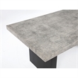 Seba Dining Table- Cement 3D Paper Veneer Top- Panel Legs- Black 72 Inch