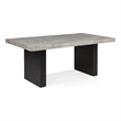 Seba Dining Table- Cement 3D Paper Veneer Top- Panel Legs- Black 72 Inch