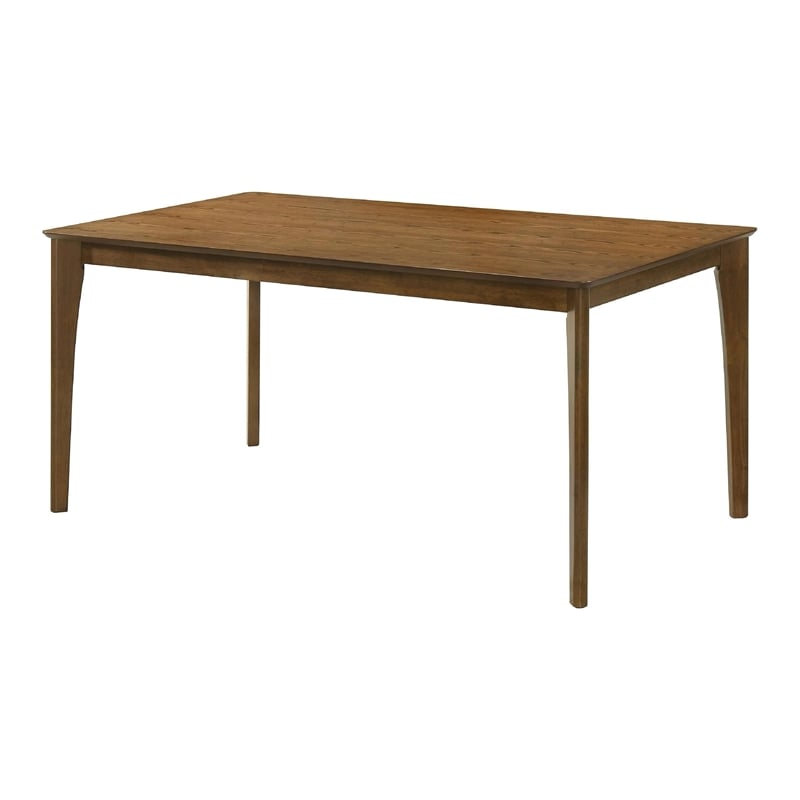 Stan Rectangular Dining Table- Flared Legs- Smoke Walnut Brown 63 Inch